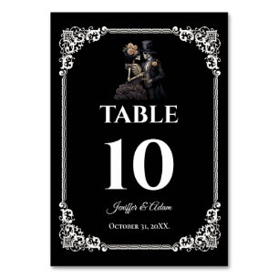 Dark Gothic Halloween Wedding Table number