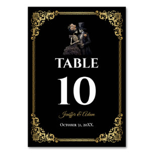 Dark Gothic Halloween Wedding Table number