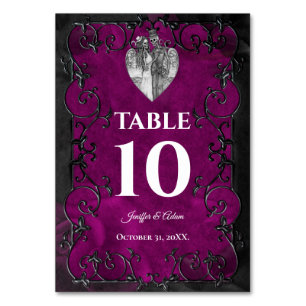 Dark Gothic Halloween Wedding Table Number
