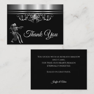 Dark Gothic Halloween wedding thank you Card