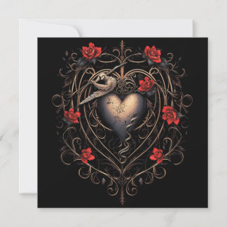 Dark Gothic Heart Valentines Day Holiday Card