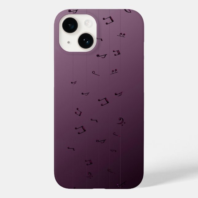 Dark Gothic Melody: Ombre Musical Notes Phone Case (Back)