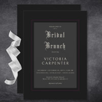Dark Gothic Minimal Black & Burgundy Bridal Brunch