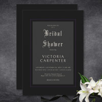 Dark Gothic Minimal Black & Purple Bridal Shower