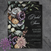 Dark Gothic Mysterious Muted Floral Bridal Shower