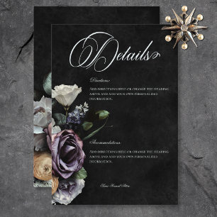 Dark Gothic Mysterious Muted Floral Details Enclosure Card