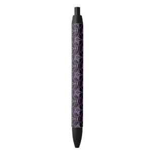 Dark Gothic Purple Baphomet Pentagram Pattern Black Ink Pen