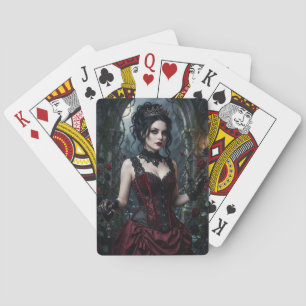 Dark Gothic Queen of Hearts Greeting Card