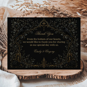Dark Gothic Raven Thank You Card