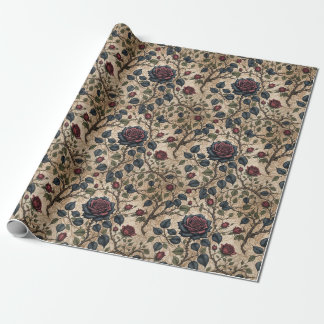 Dark Gothic Rose Decoupage Pattern  Wrapping Paper