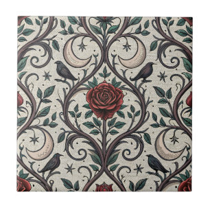 Dark Gothic Rose Pattern (1) Tile