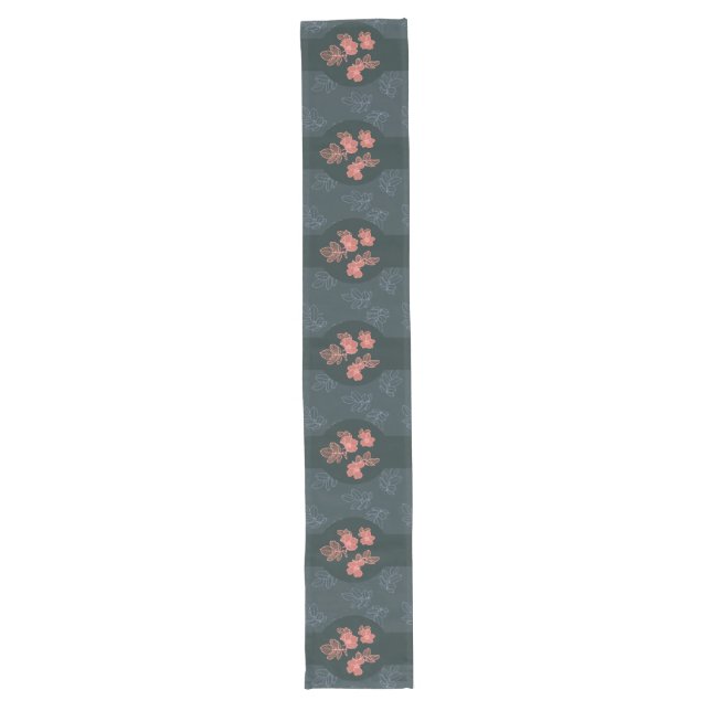 Dark Gothic Rose Pattern    Long Table Runner (Front)