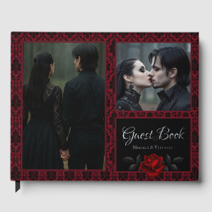 Dark Gothic Rose Wedding Guest Book