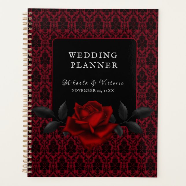 Dark Gothic Rose Wedding Planner (Front)