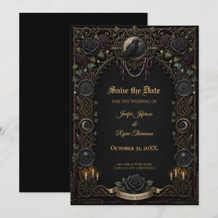 Dark Gothic Save the date invitation