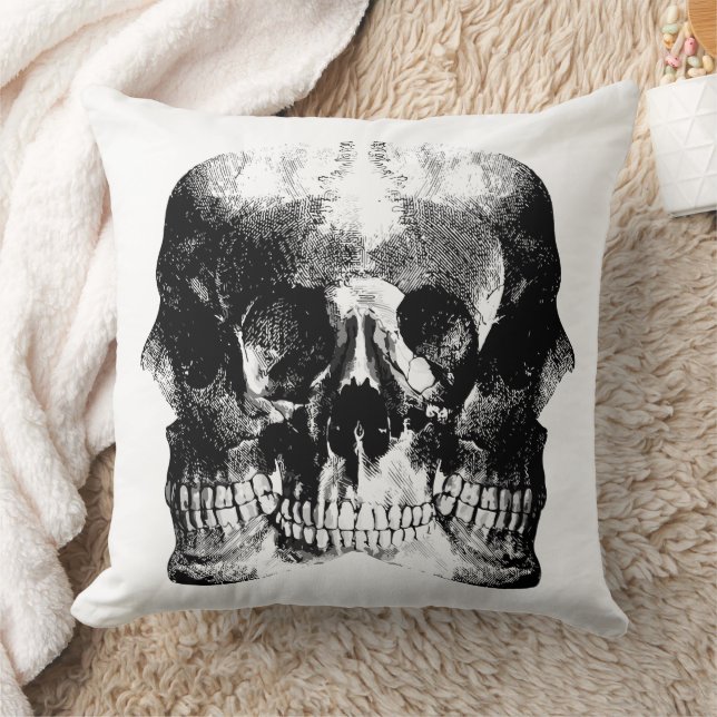Dark Gothic Skull Art Cushion (Blanket)
