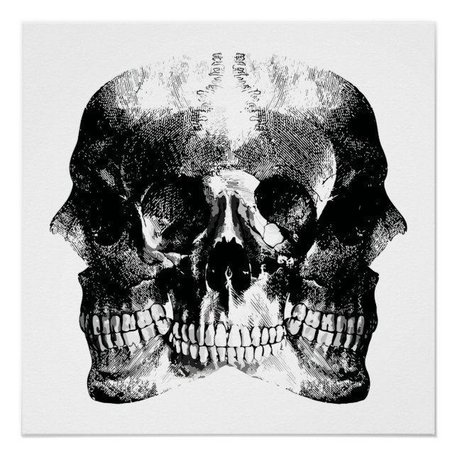 Dark Gothic Skull Art Poster (Front)