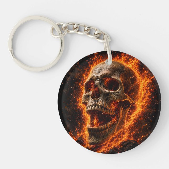  Dark Gothic Skull Keyring, Horror & Fantasy Gift* Key Ring (Front)