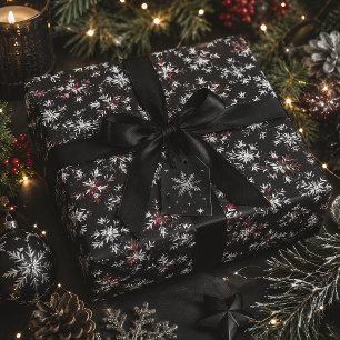 Dark Gothic Snowflakes Christmas Wrapping Paper
