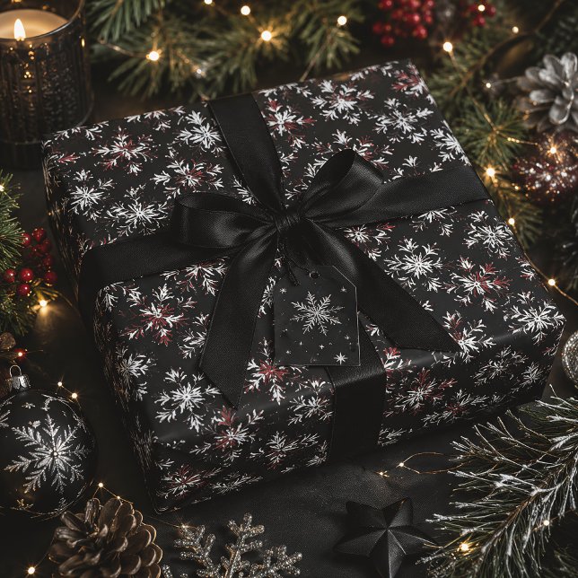 Dark Gothic Snowflakes Christmas Wrapping Paper (Creator Uploaded)