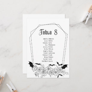 Dark Gothic Table Number Wedding Seating Card