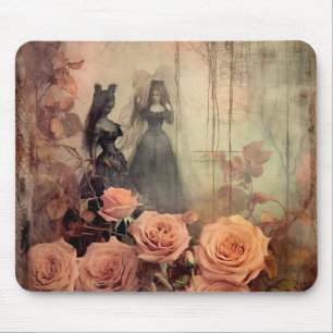 Dark Gothic Victorian Rose Portrait Mouse Pad