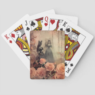 Dark Gothic Victorian Rose Portrait Playing Cards