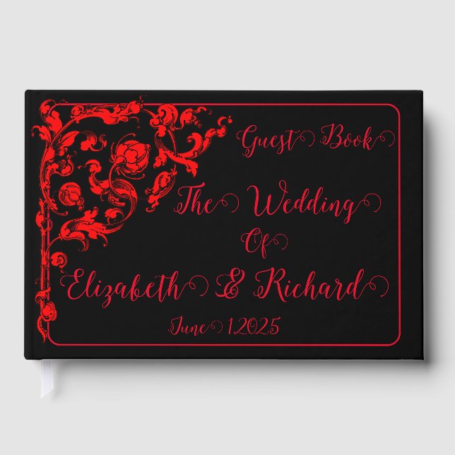 Dark Gothic Wedding Guest Book (Front)