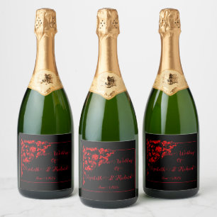 Dark Gothic Wedding Sparkling Wine Label