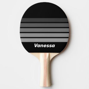 Dark Gradient Rainbow Across Striping with Name Ping Pong Paddle