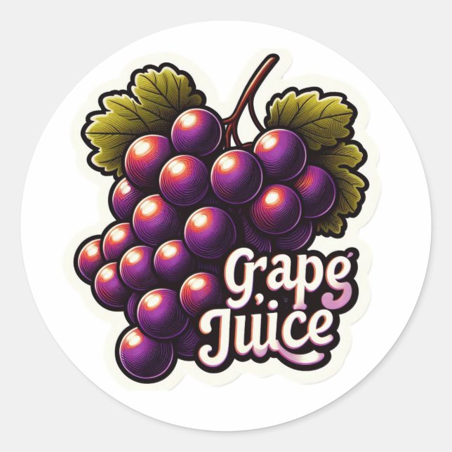 Dark Grape Juice Classic Round Sticker (Front)