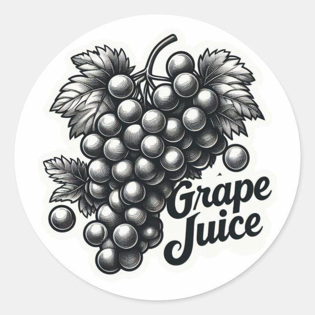 Dark Grape Juice Classic Round Sticker (Front)