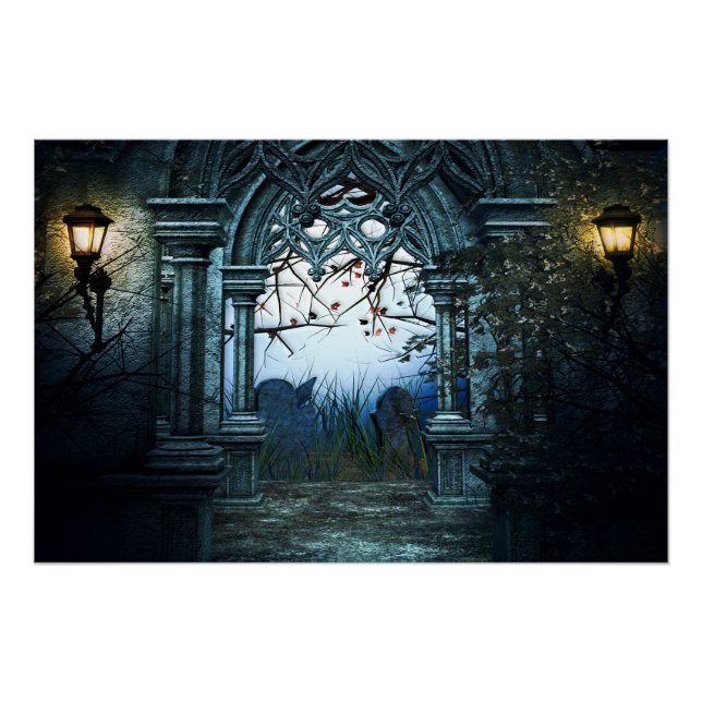 Dark Graveyard Background Poster (Front)