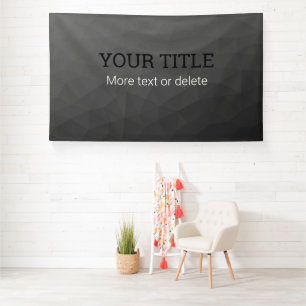 Dark gray geometric mesh Triangle custom text Banner