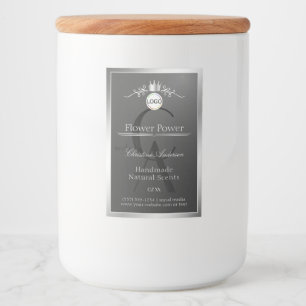 Dark Gray Product Label Silver Frame Logo Monogram