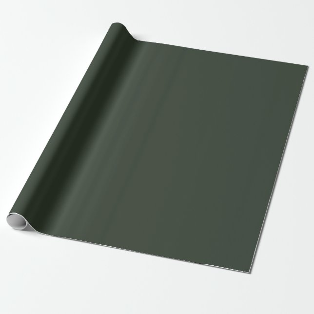 Dark Grayish Green Pop Of Colour Wrapping Paper (Unrolled)