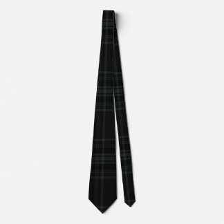 Dark Green and Black Tartan Plaid Pattern Design Tie