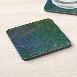 Dark Green and Blue Alcohol Ink Abstract Coaster