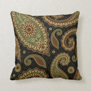 Dark green and burgundy paisley.png cushion