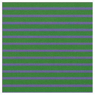 Dark Green and Dark Slate Blue Coloured Stripes Fabric