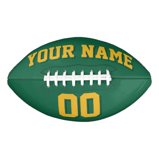 DARK GREEN AND GOLD Custom Football (Front)