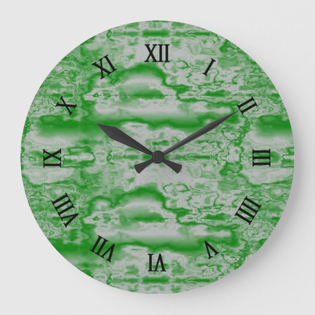 Dark green and gray marble large clock (Front)