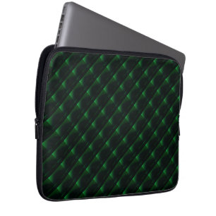 Dark green and light shapes with luminous illusion laptop sleeve