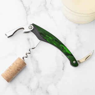 Dark Green And Lime Spiral Wave Corkscrew