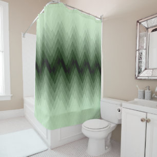 Dark green and mint zigzag. throw pillow shower curtain