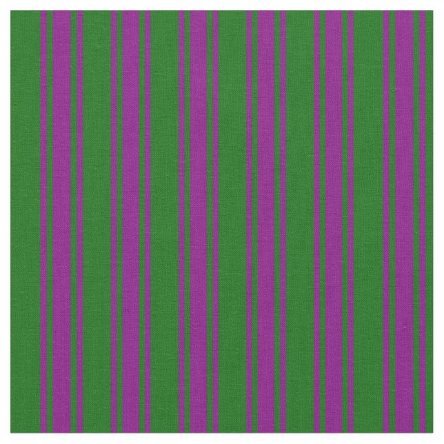 Dark Green and Purple Striped Pattern Fabric (Close Up)