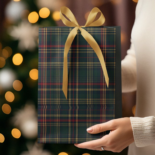 Dark Green and Red Christmas Plaid Gift Bag  (Creator Uploaded)