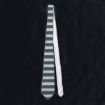 Dark Green and Silver I Horizontal Striped Tie<br><div class="desc">Look good in this tie with horizontal dark green and silver stripes.</div>