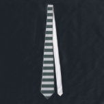Dark Green and Silver I Horizontal Striped Tie<br><div class="desc">Look good in this tie with horizontal dark green and silver stripes.</div>