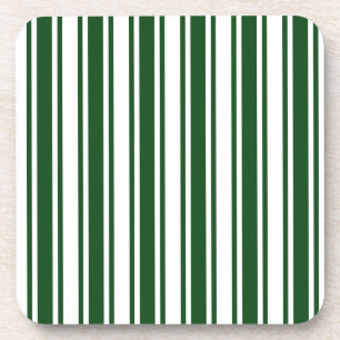 Dark green and white candy stripes coaster